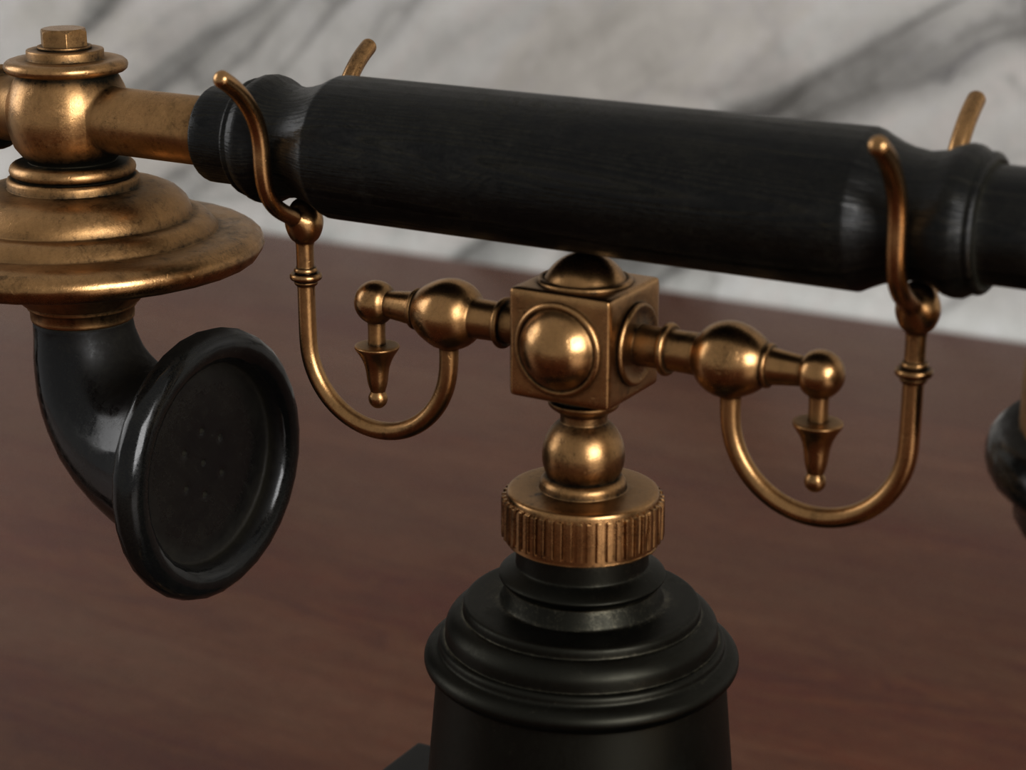 Antique rotary phone 3D model