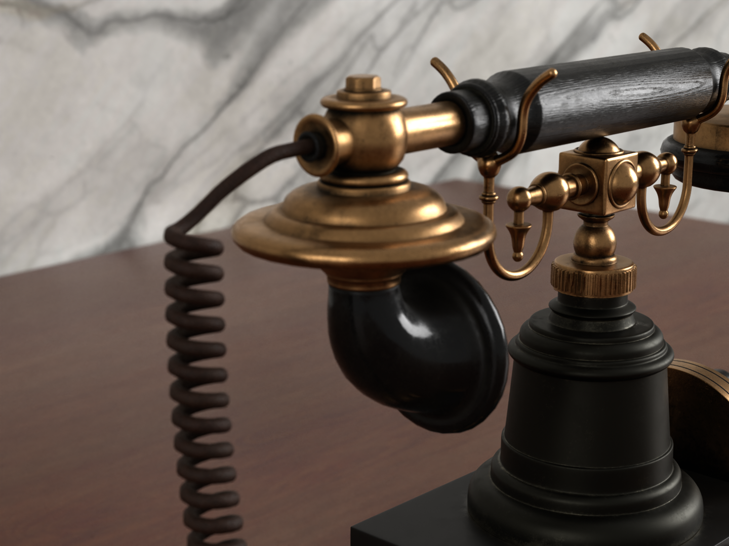 Antique rotary phone 3D model
