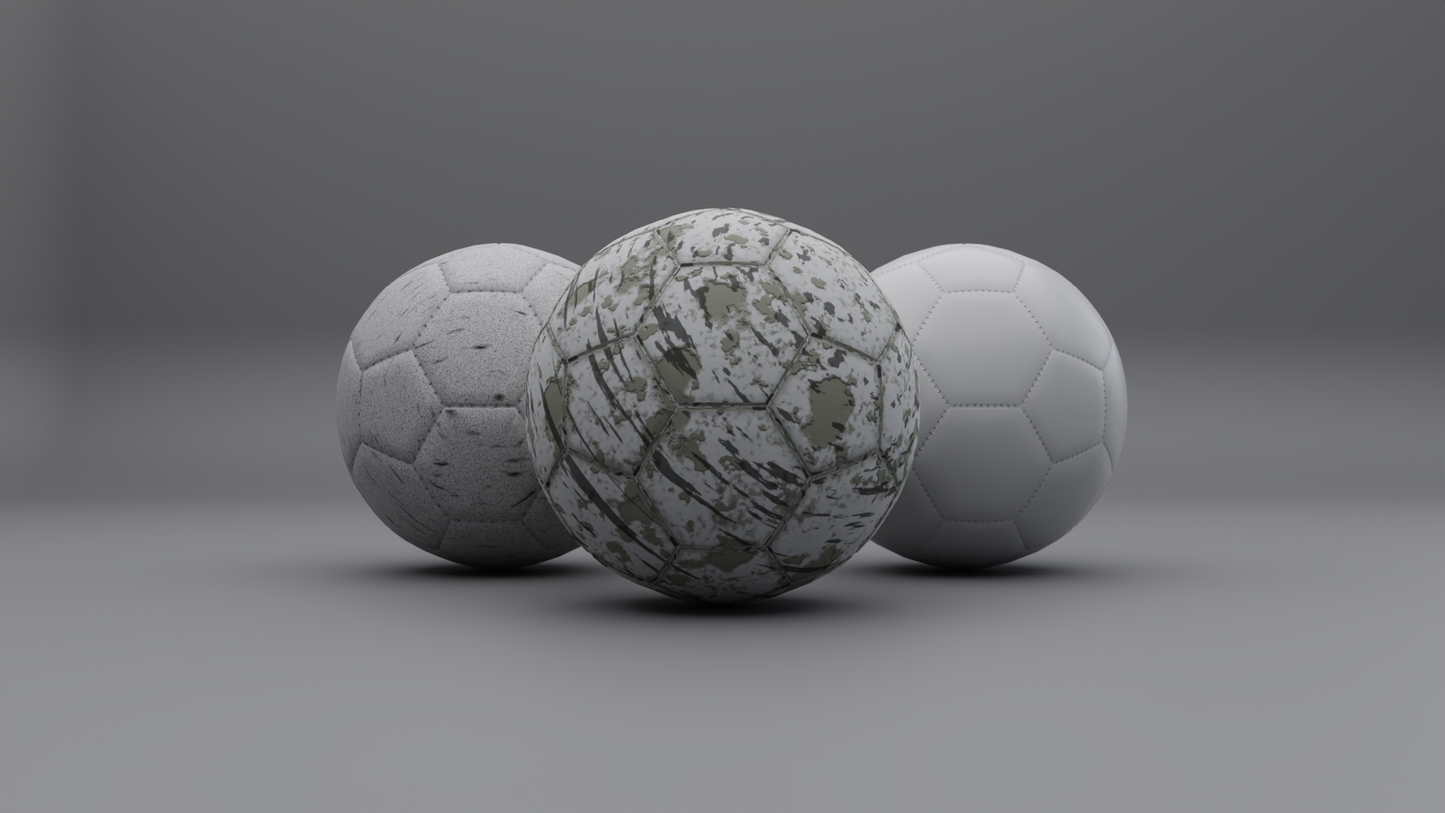Football set new and worn 3D model