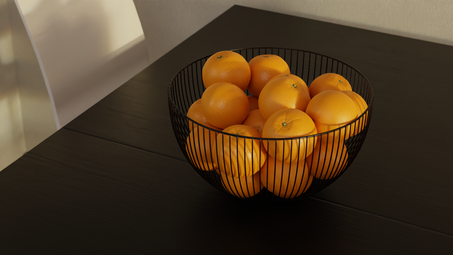 Fruit bowl Oranges 3D model