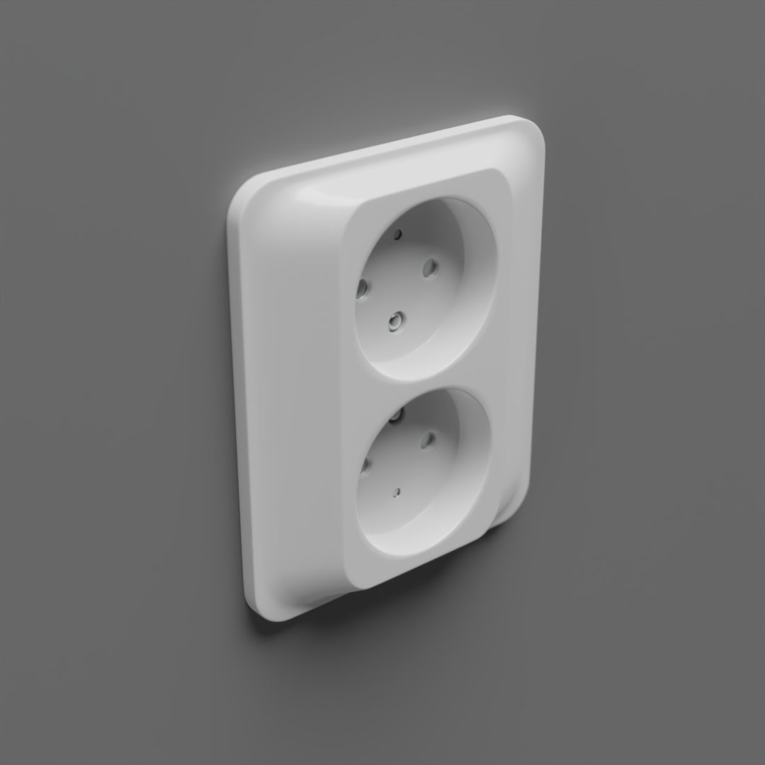 Trendy electrical socket 3D model