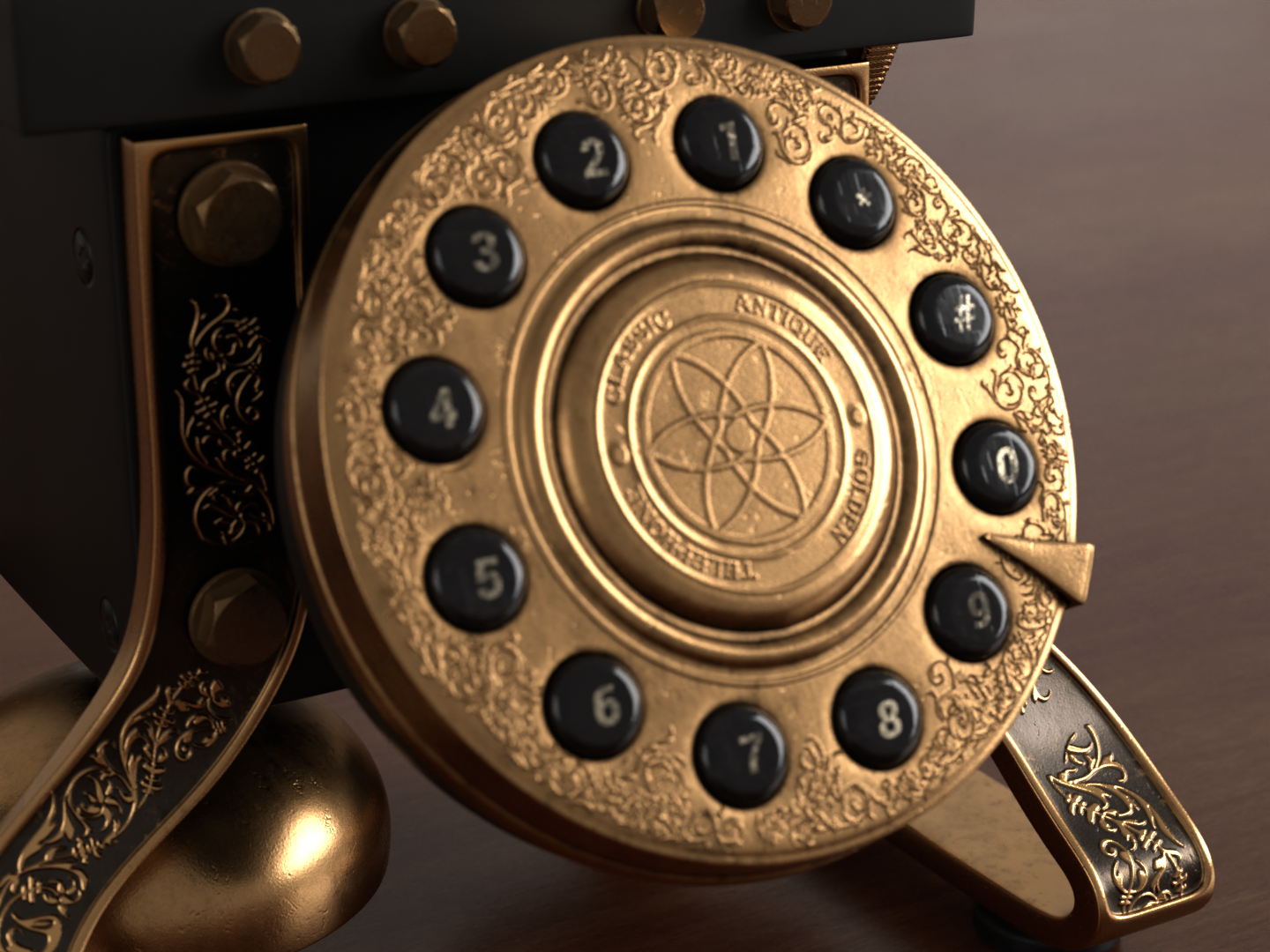 Antique rotary phone 3D model