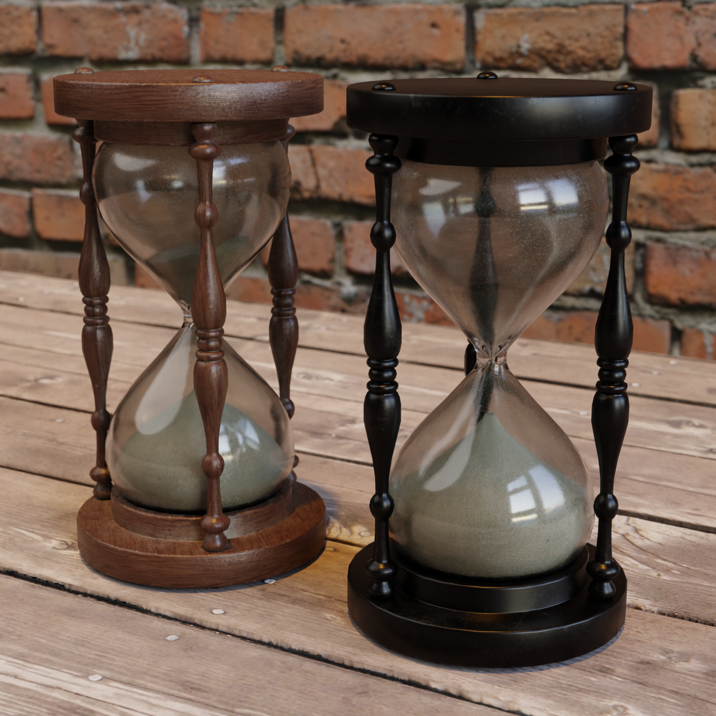 Hourglass old worn 3D model