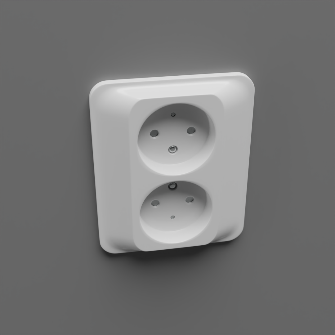 Trendy electrical socket 3D model