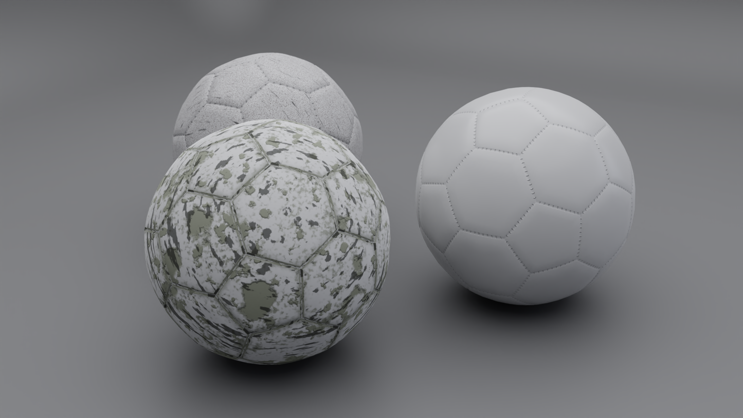 Football set new and worn 3D model