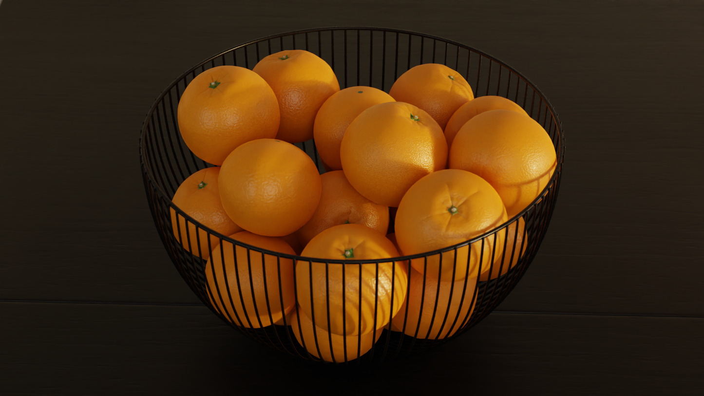 Fruit bowl Oranges 3D model