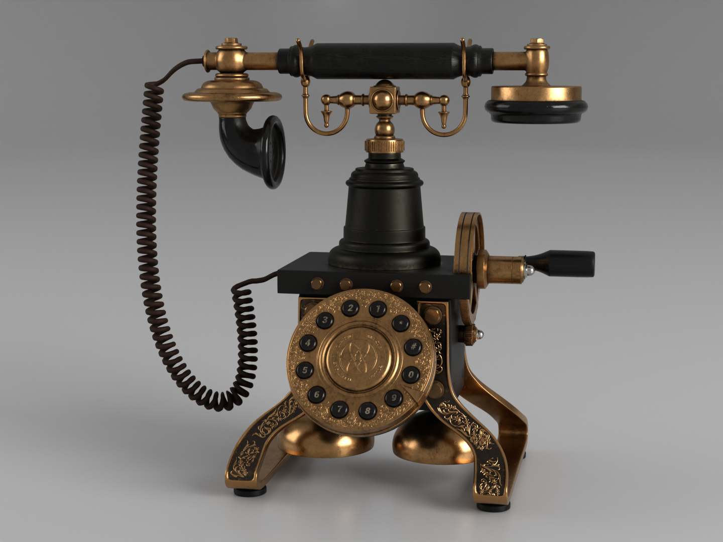 Antique rotary phone 3D model