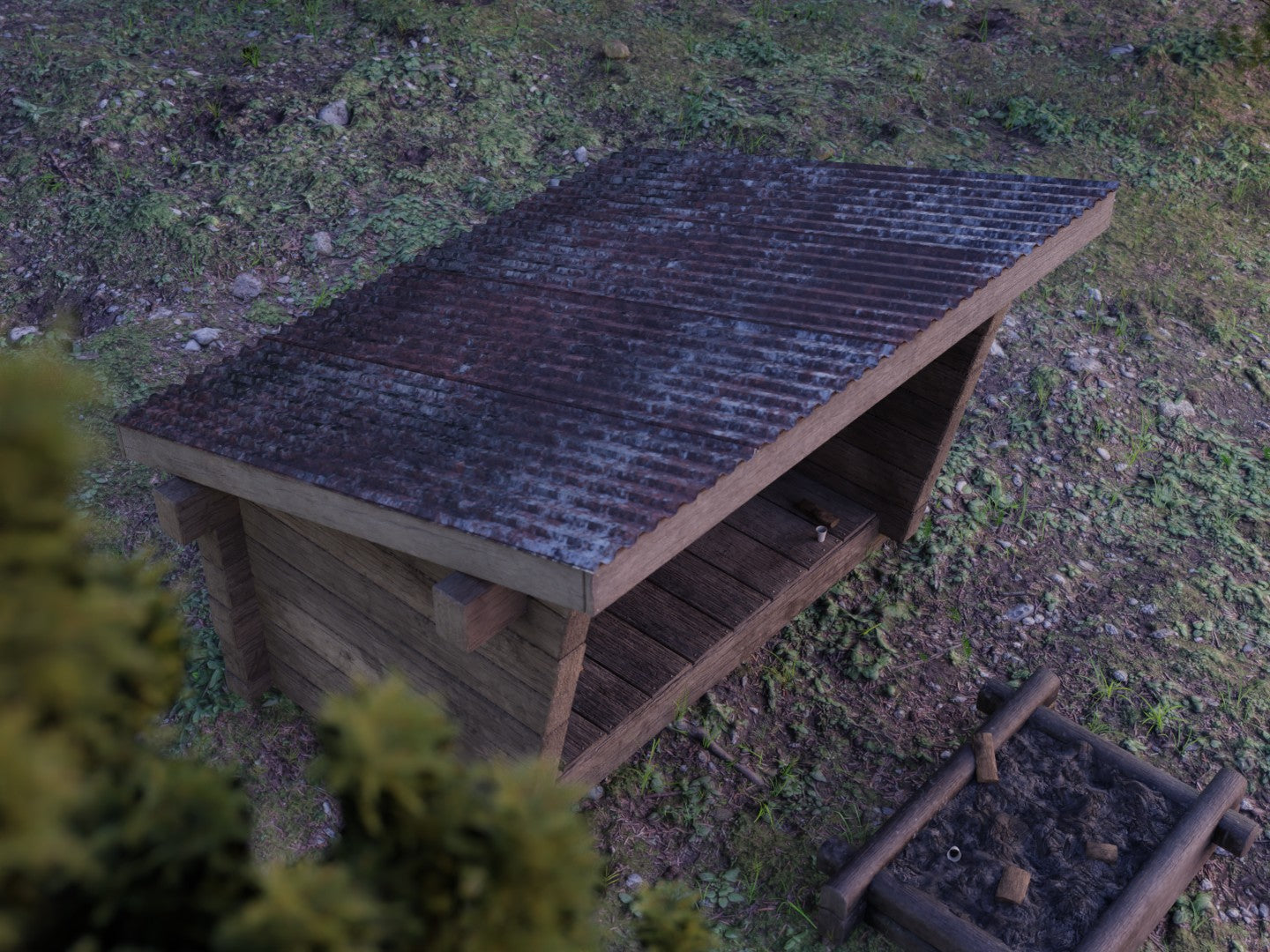 Wood shed 3D model