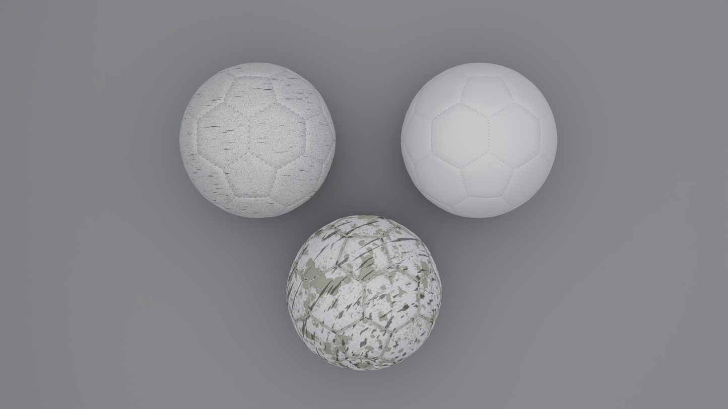 Football set new and worn 3D model