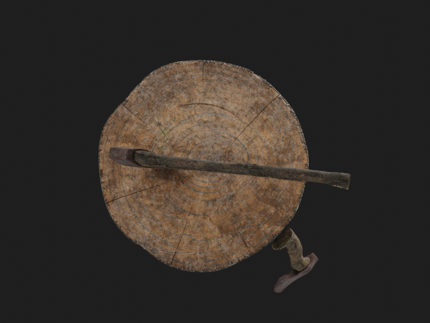 Axe old rusty 3D model