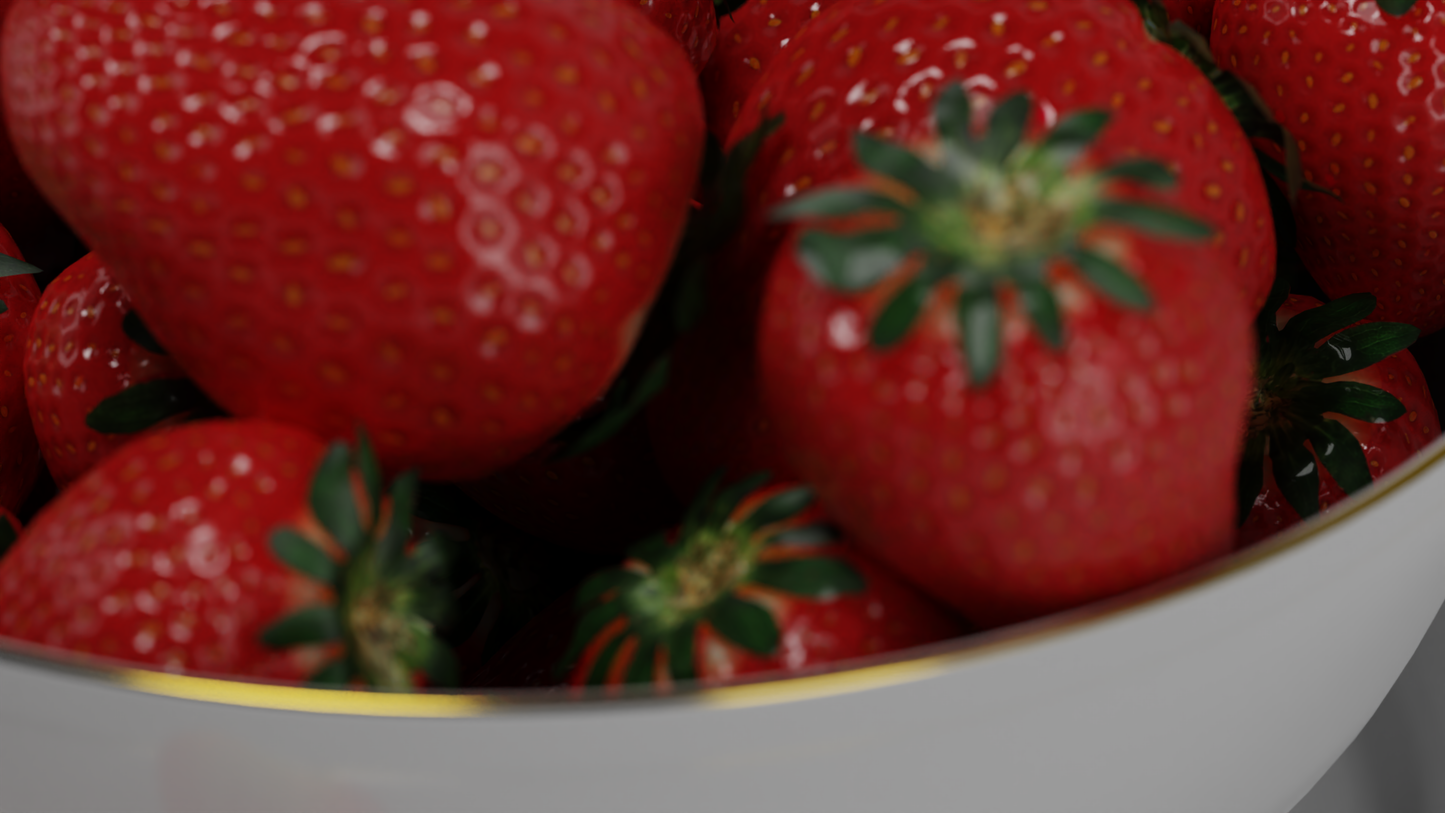 Bowl with Strawberries 3D model