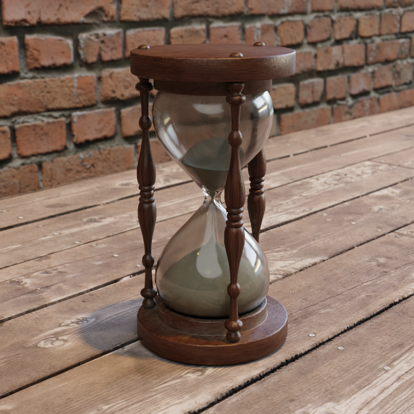 Hourglass old worn 3D model