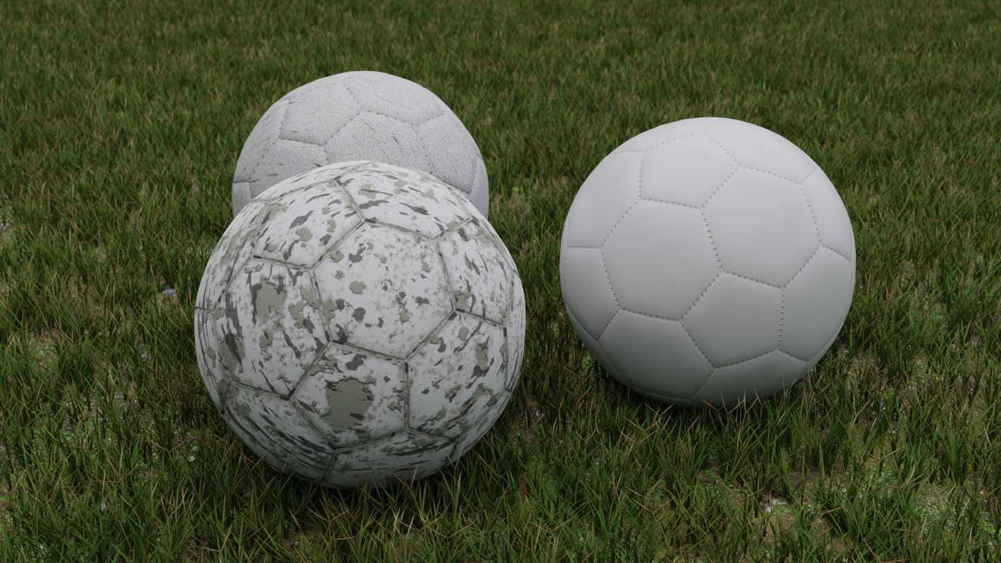 Football set new and worn 3D model