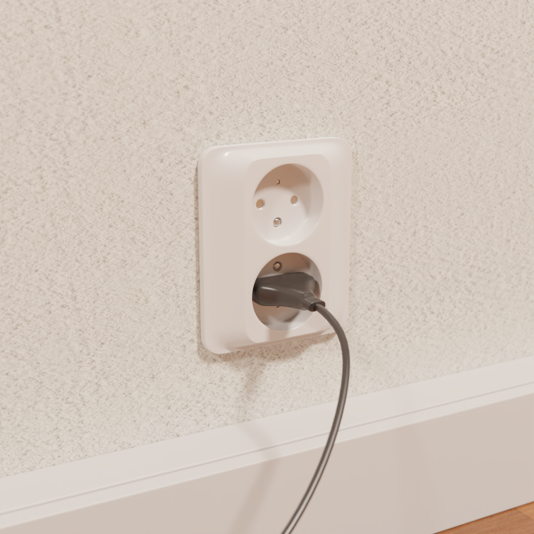 Trendy electrical socket 3D model