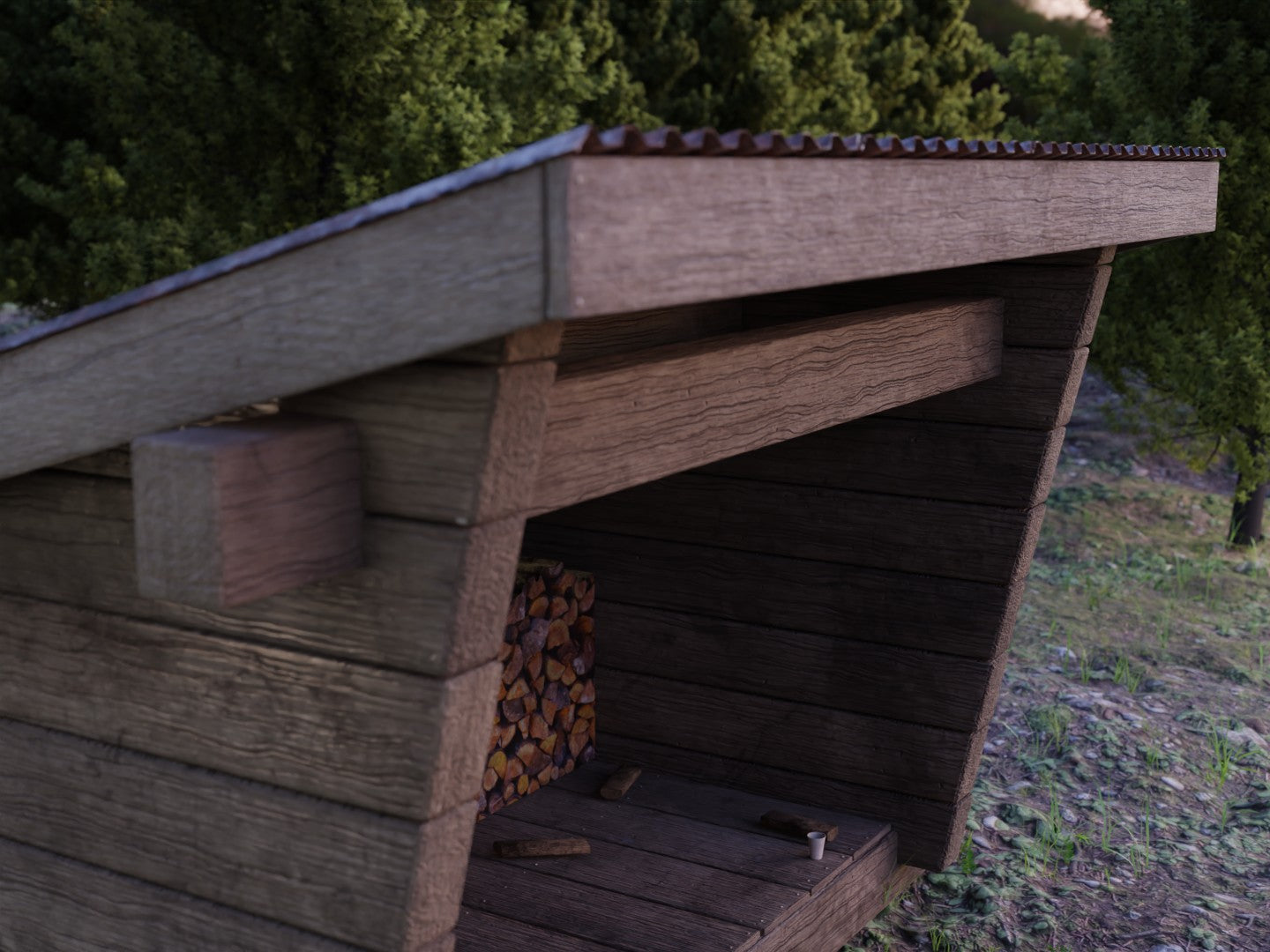 Wood shed 3D model