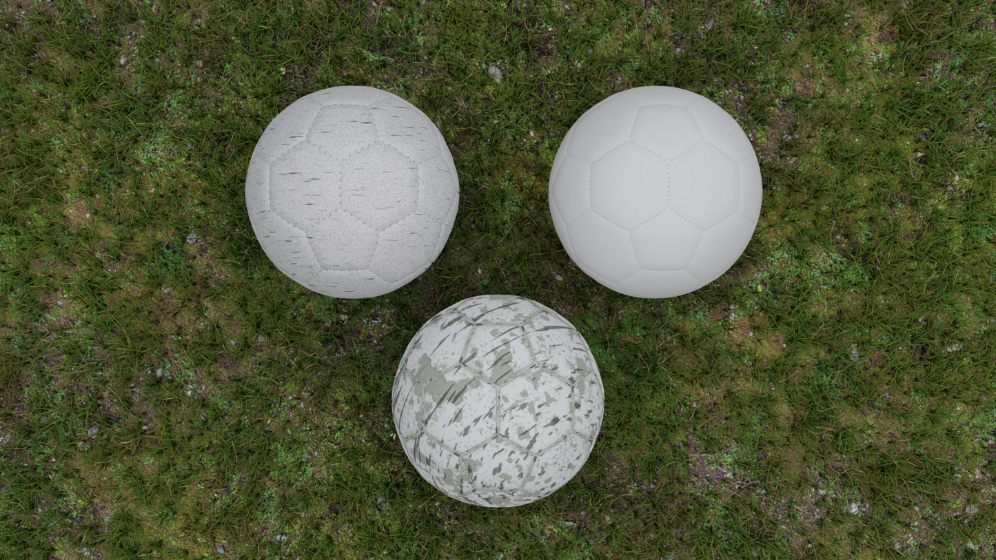 Football set new and worn 3D model