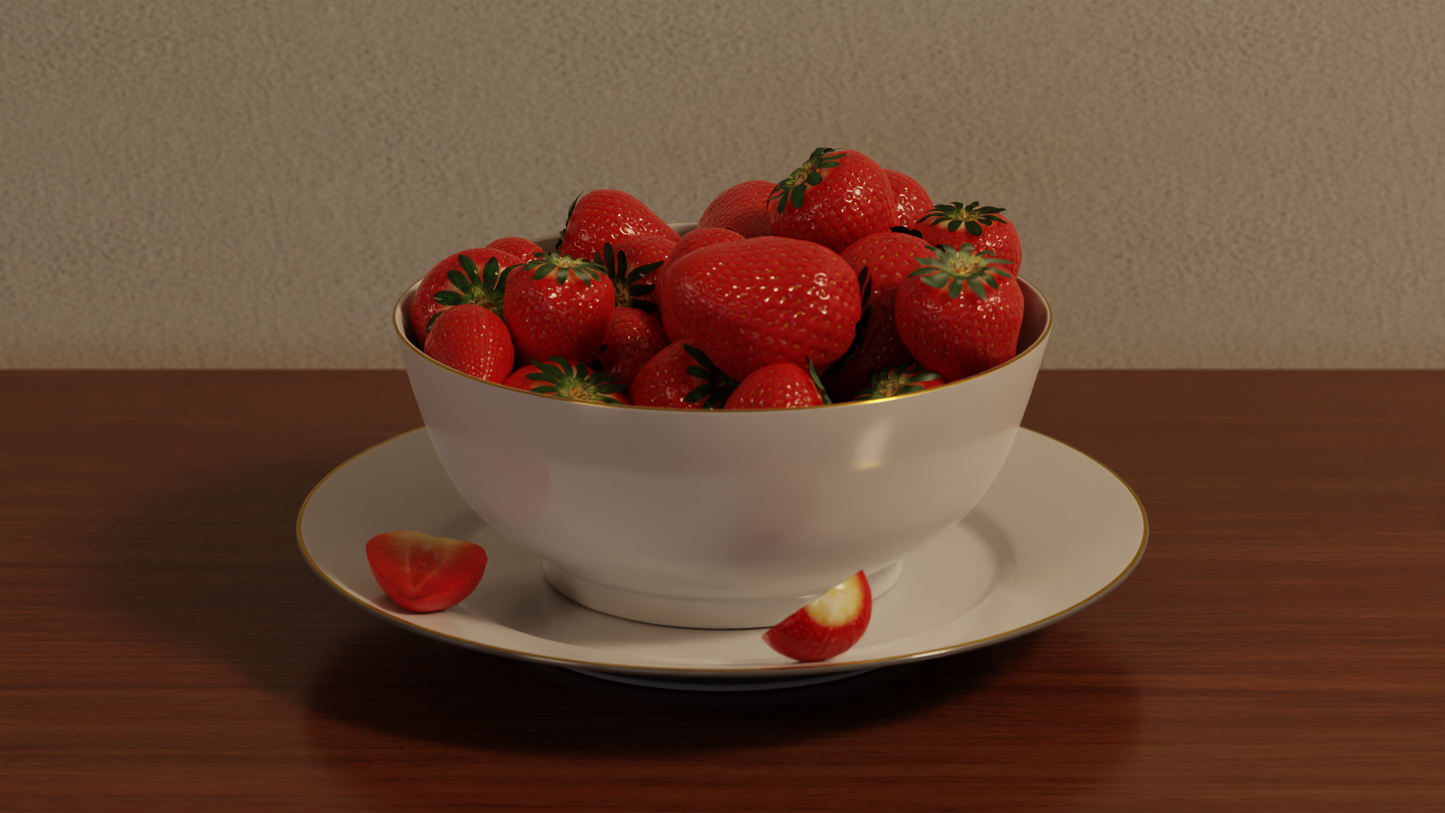 Bowl with Strawberries 3D model