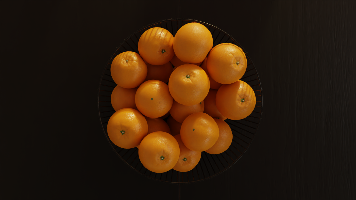 Fruit bowl Oranges 3D model