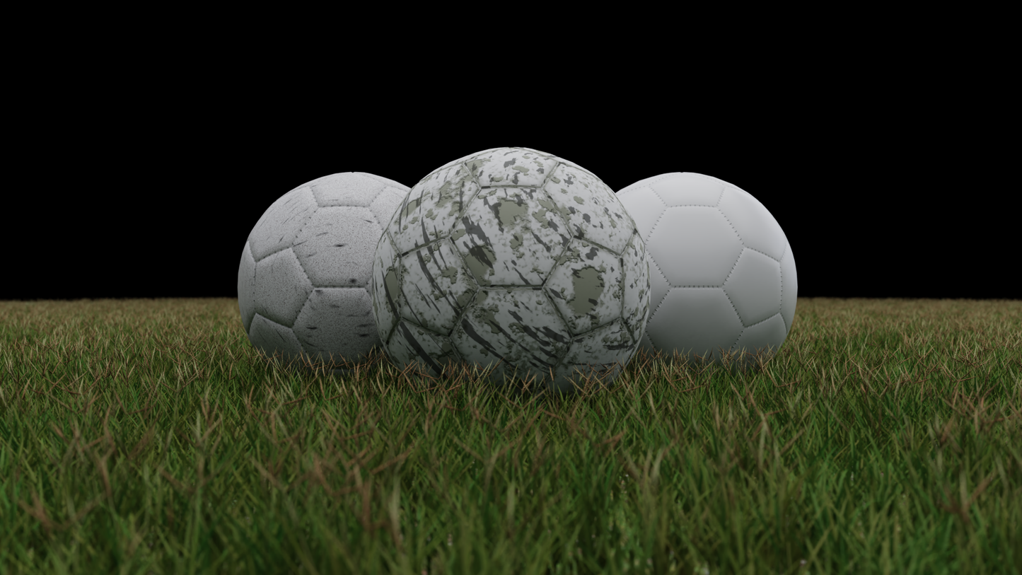 Football set new and worn 3D model