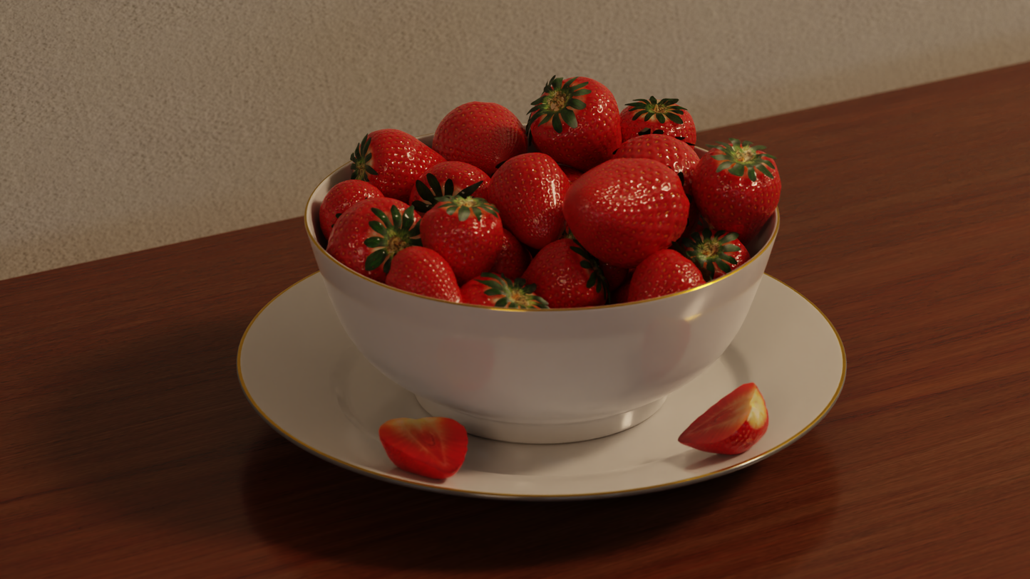 Bowl with Strawberries 3D model