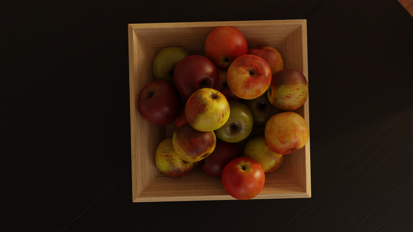 Fruit bowl apples 3D model
