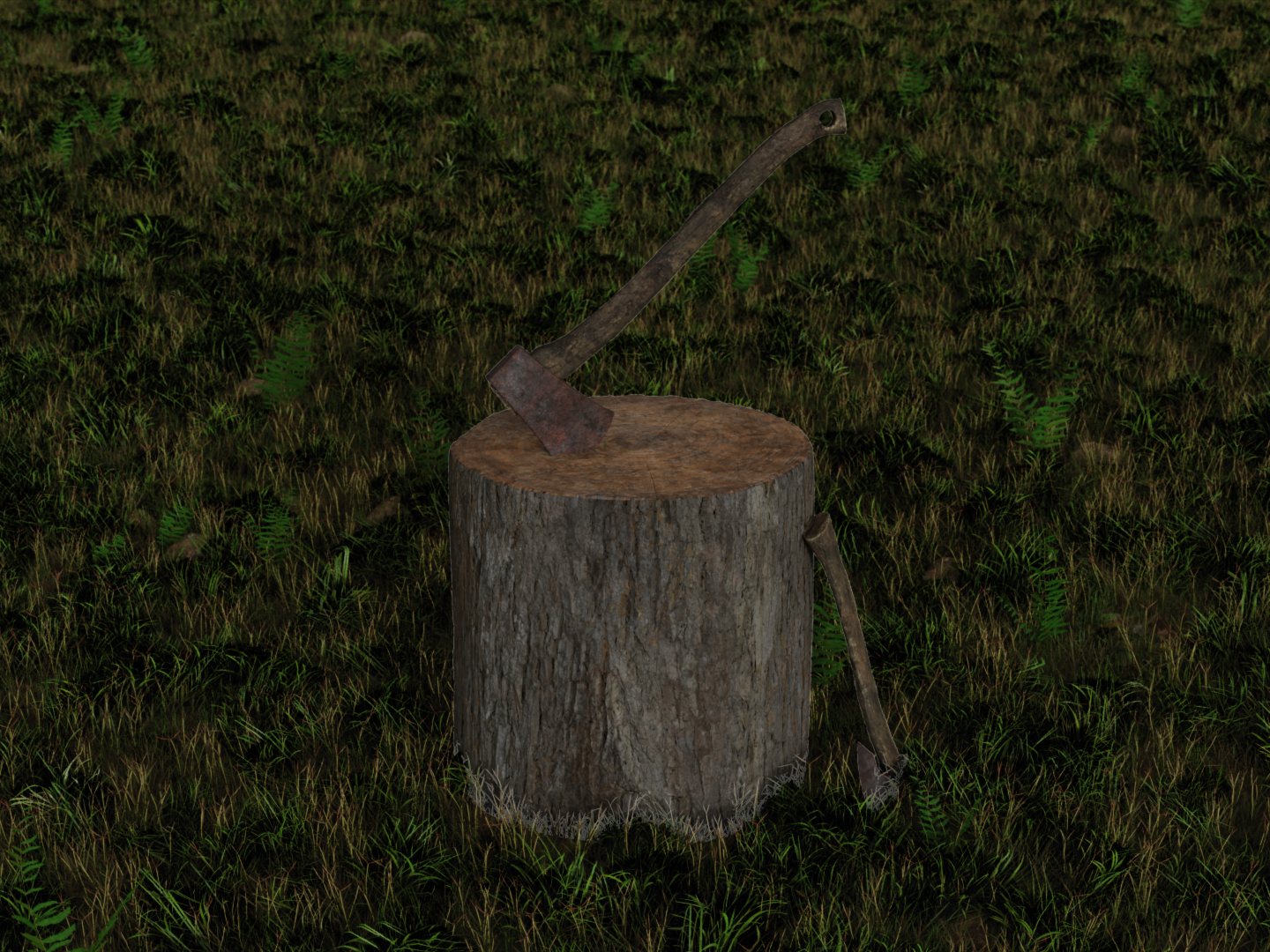 Axe old rusty 3D model