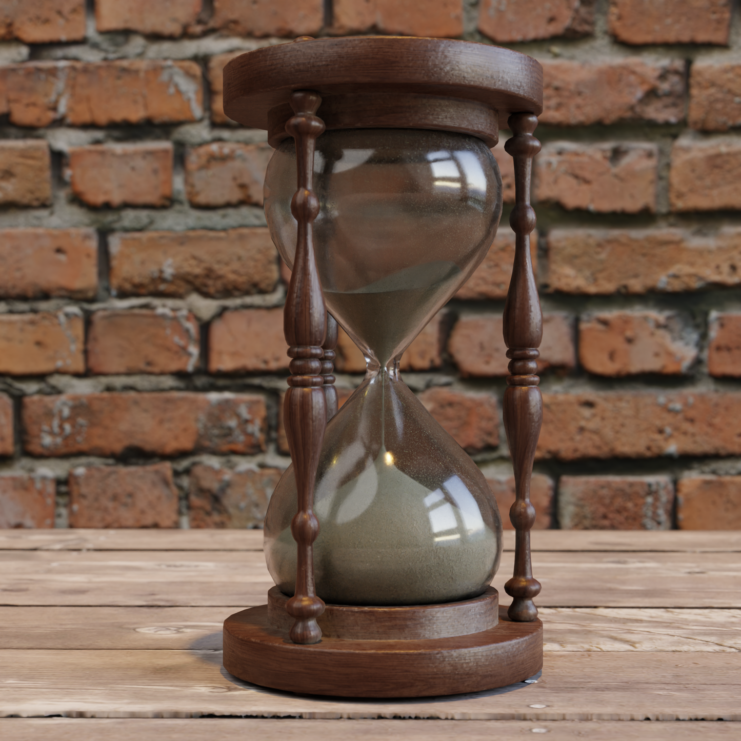 Hourglass old worn 3D model