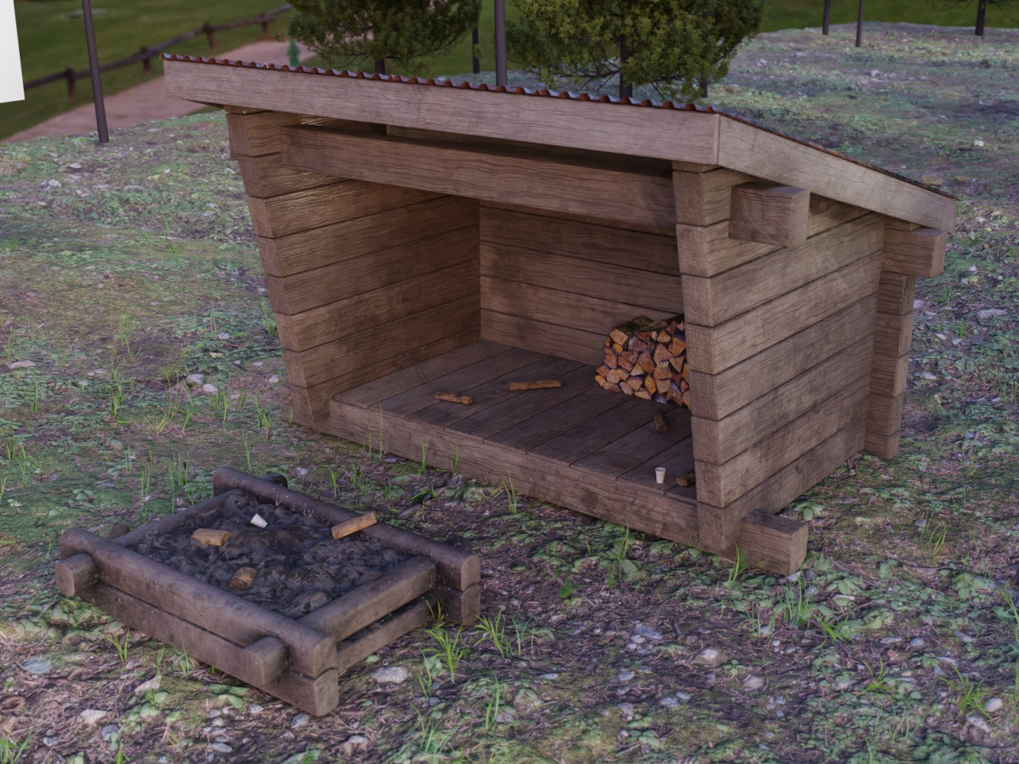 Wood shed 3D model