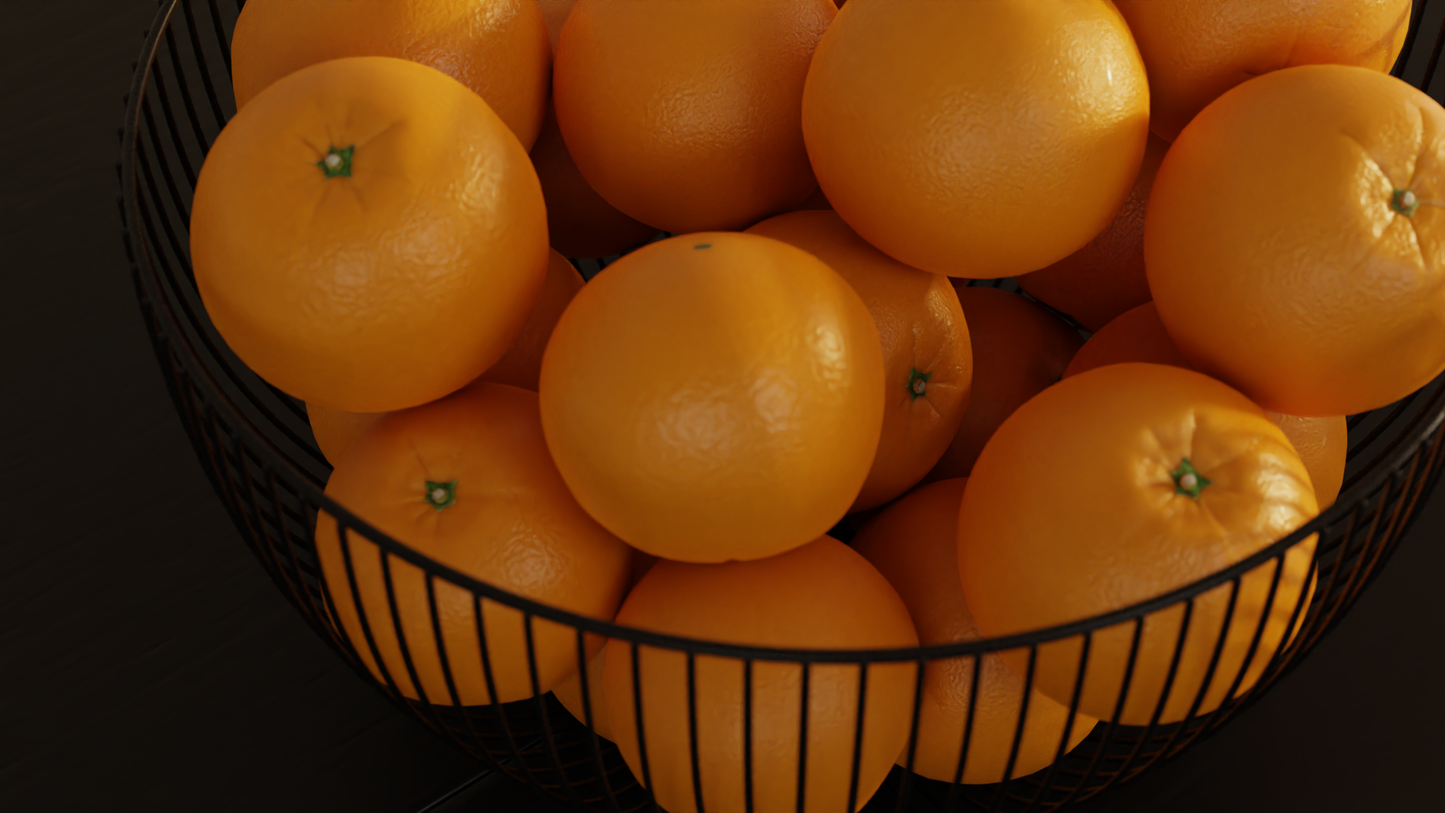 Fruit bowl Oranges 3D model