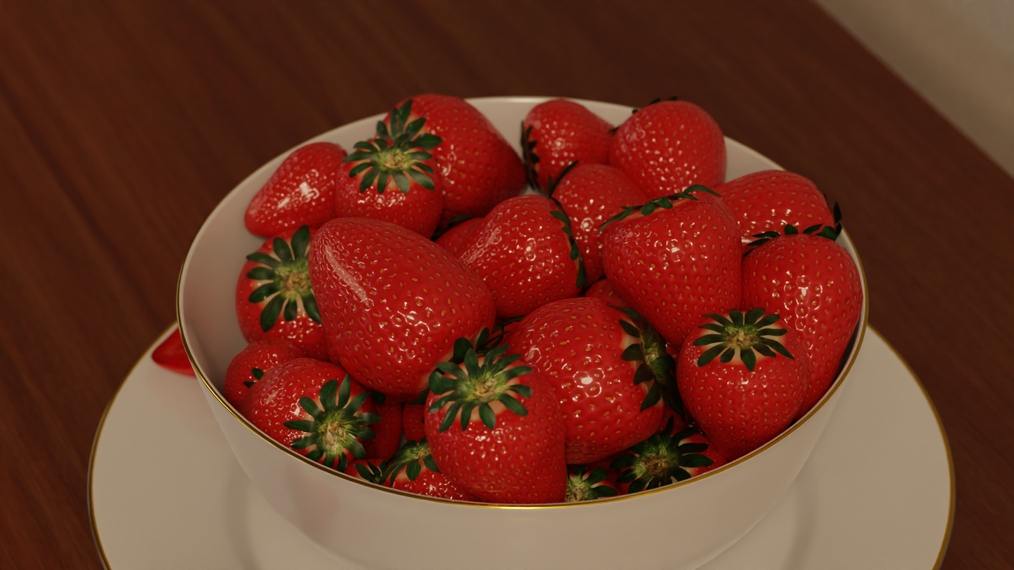 Bowl with Strawberries 3D model