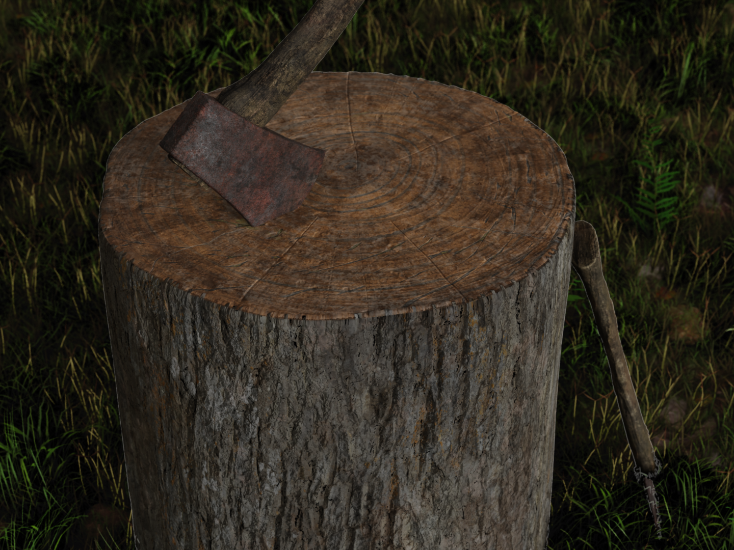 Axe old rusty 3D model