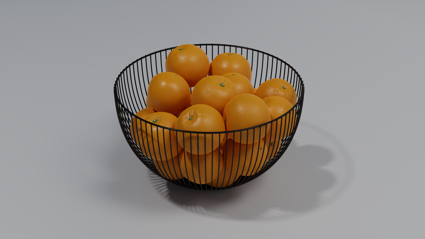Fruit bowl Oranges 3D model