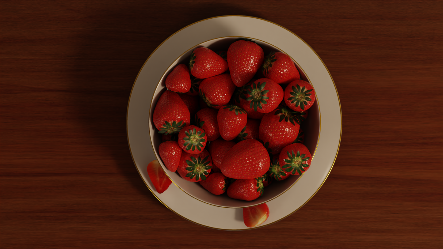 Bowl with Strawberries 3D model