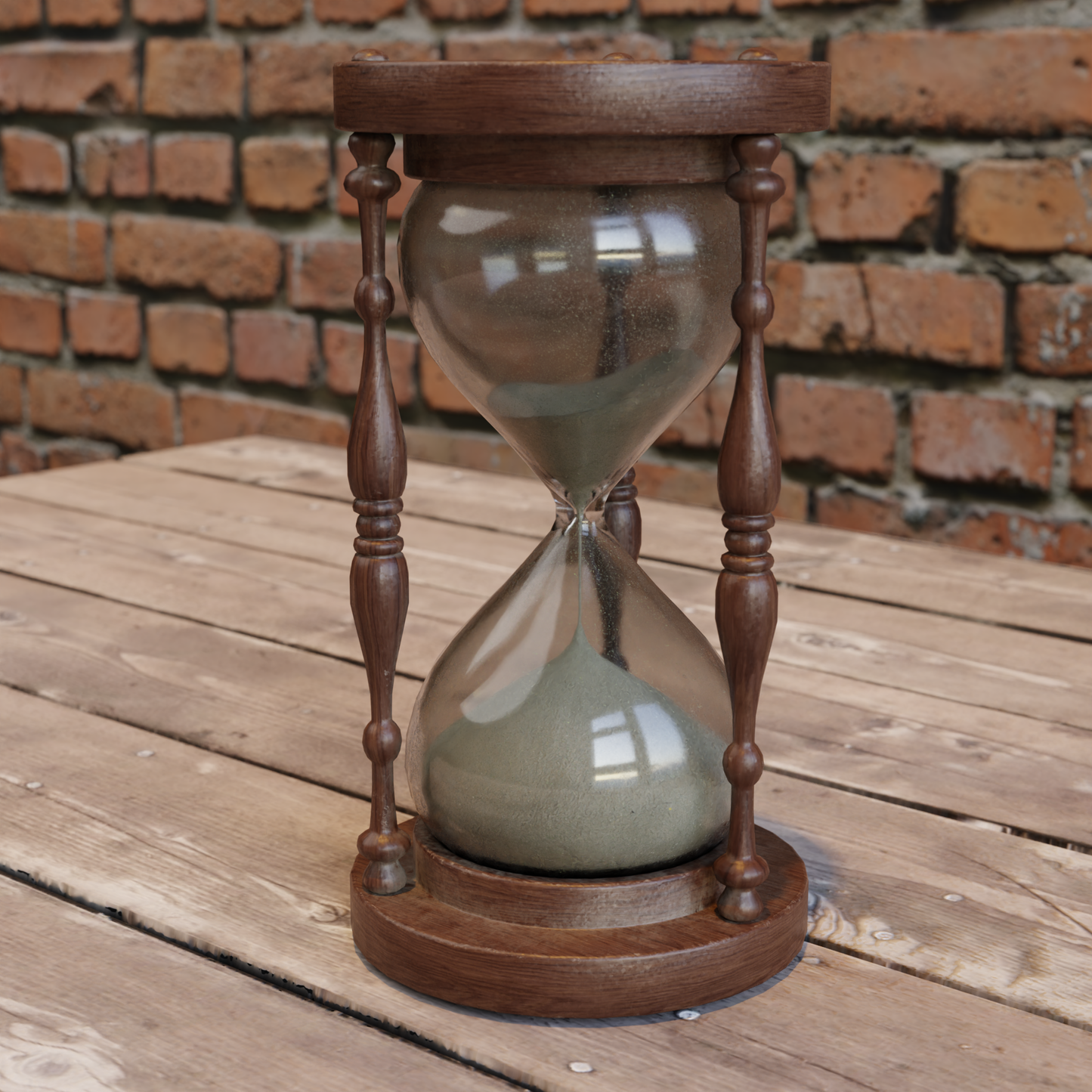 Hourglass old worn 3D model