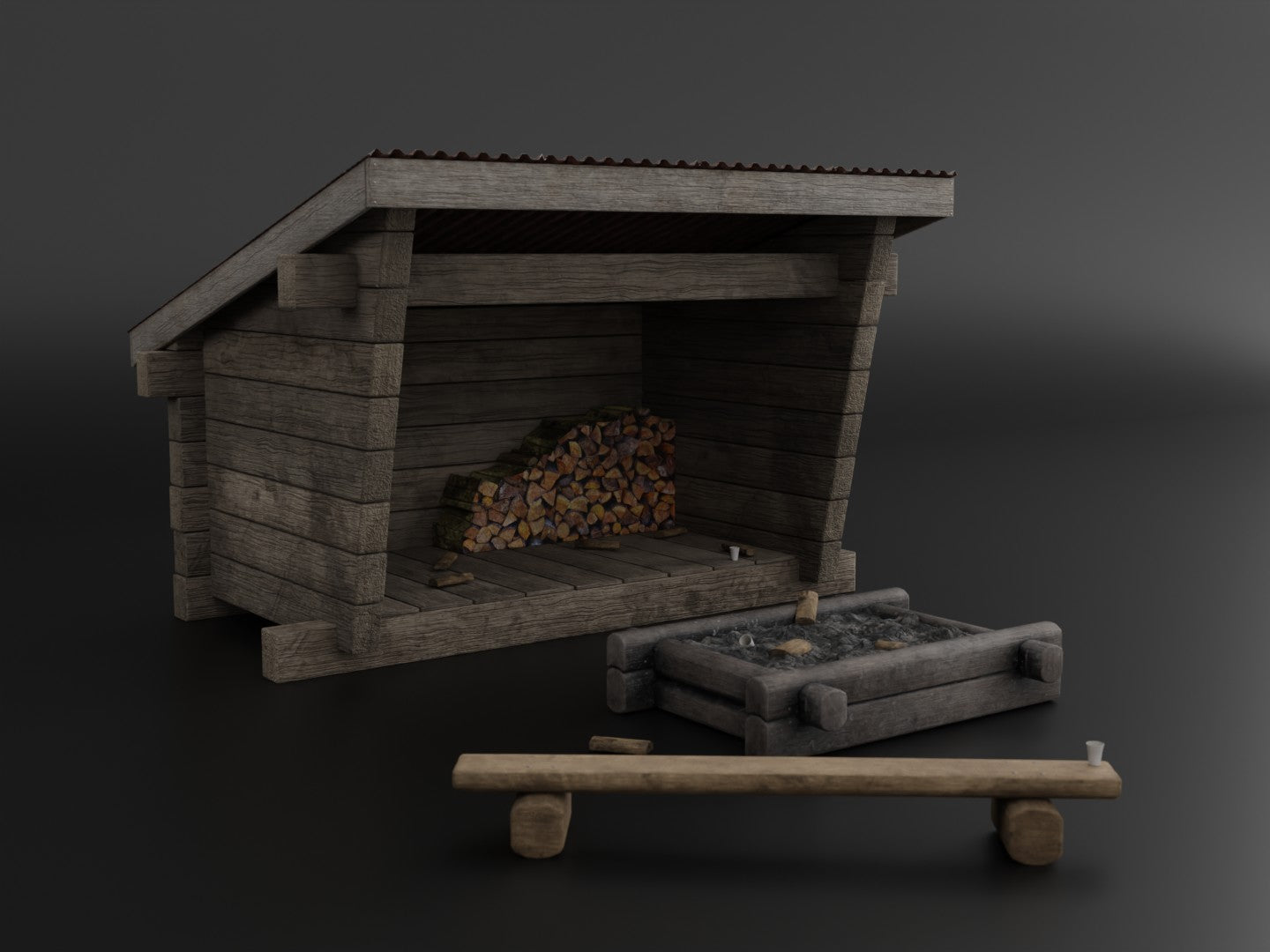 Wood shed 3D model