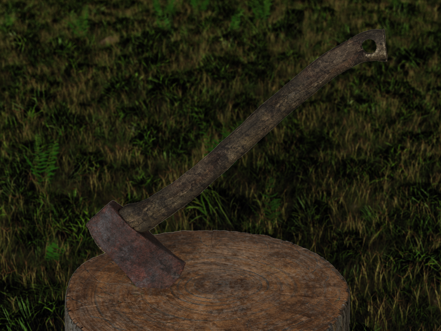 Axe old rusty 3D model