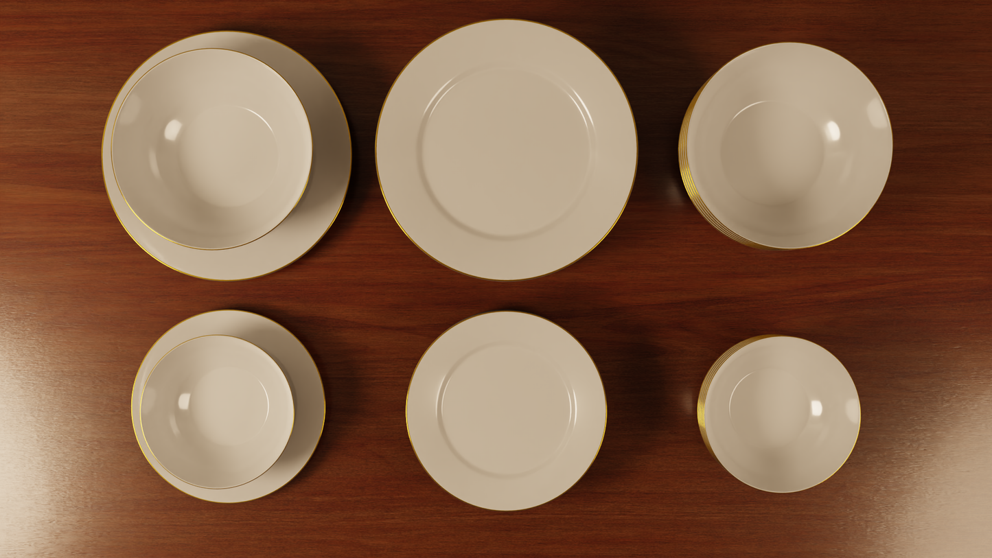 Elegant bowls and plates 3D model