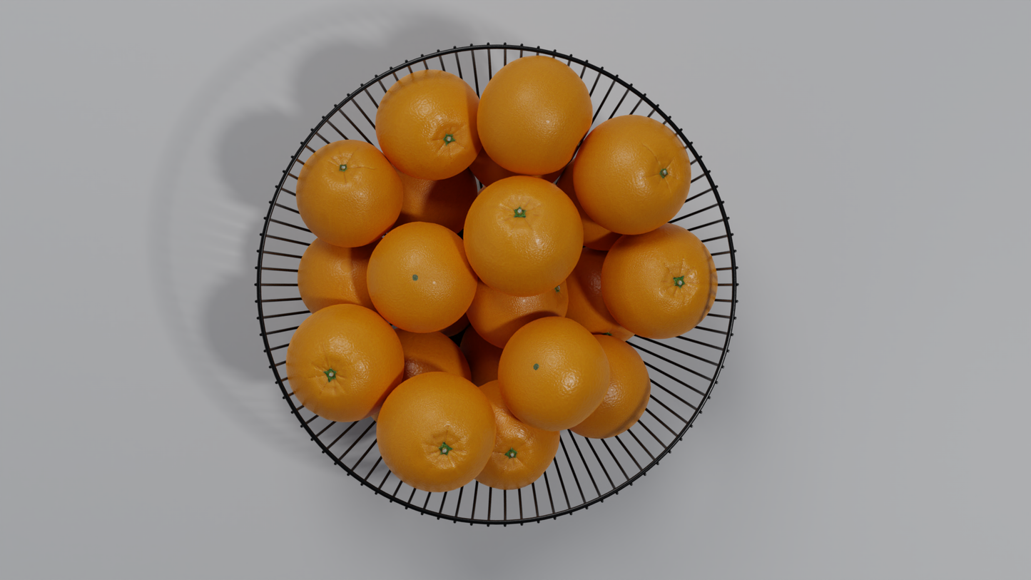 Fruit bowl Oranges 3D model