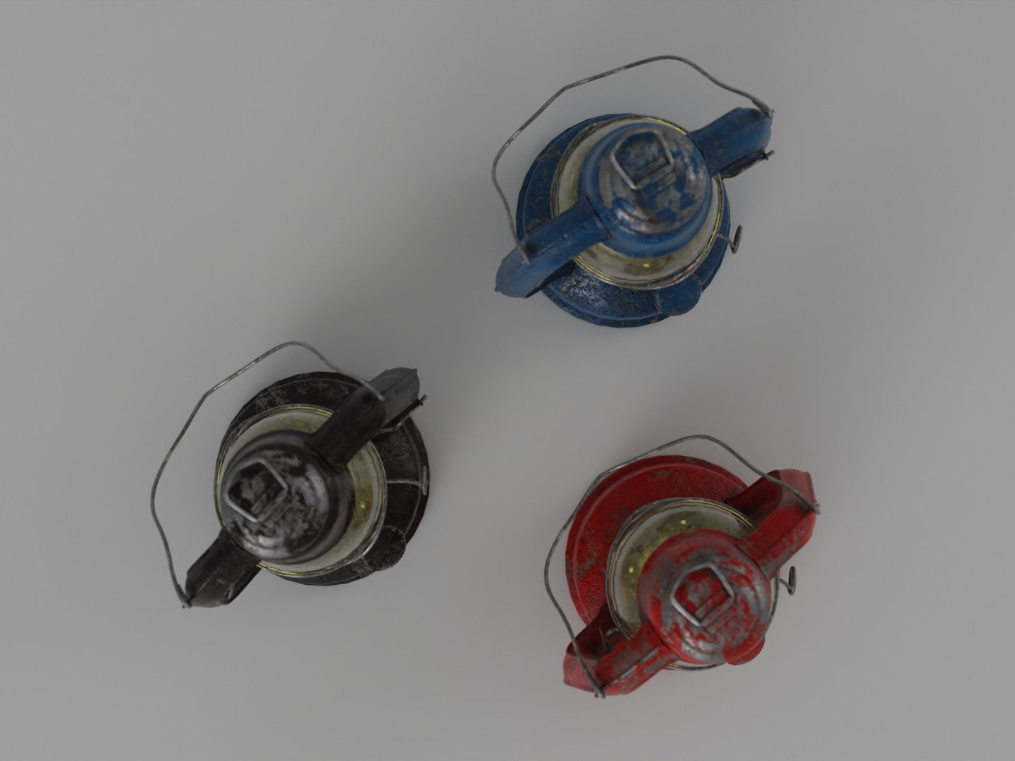 Oil lamp set 3D model
