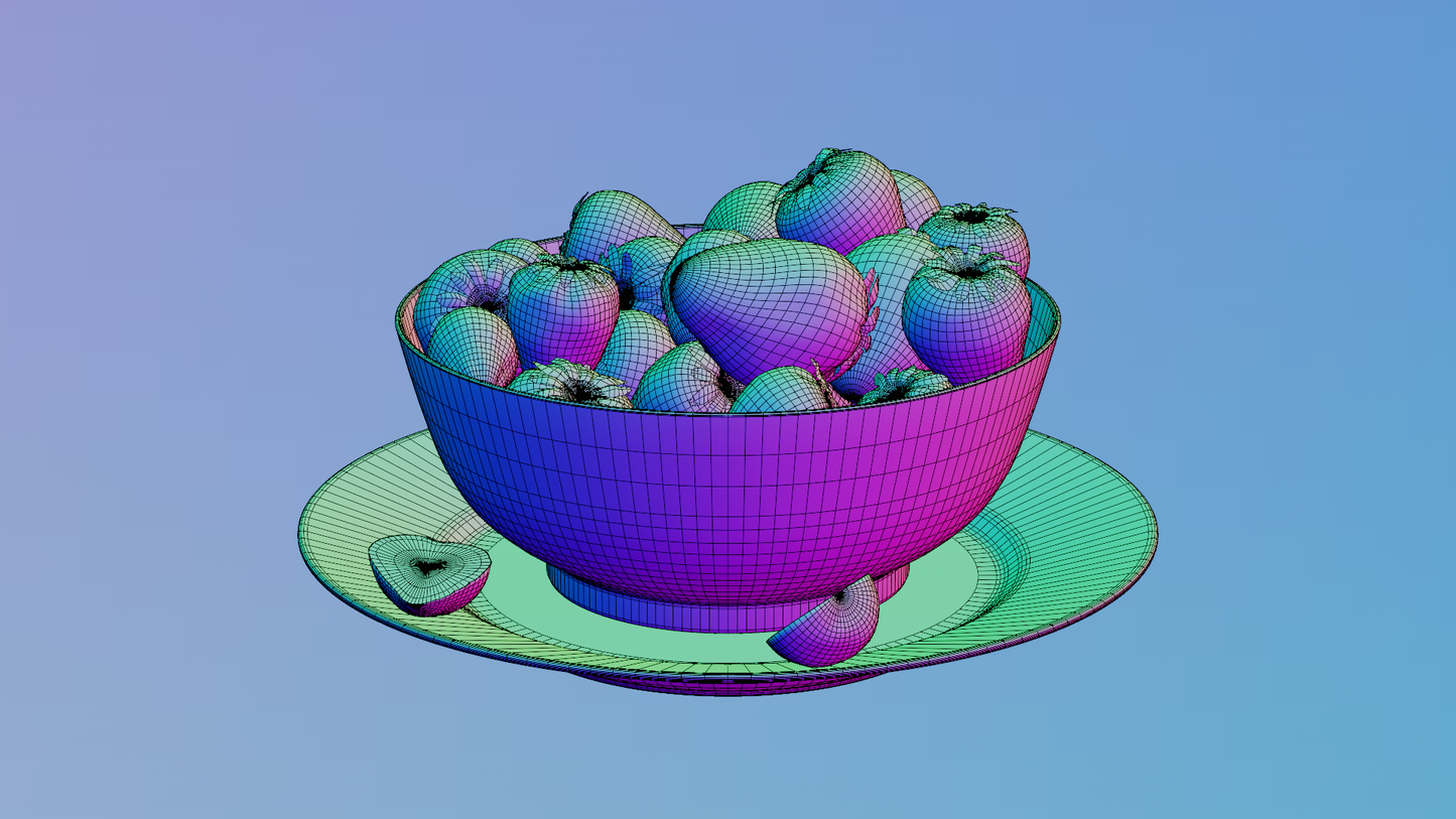 Bowl with Strawberries 3D model