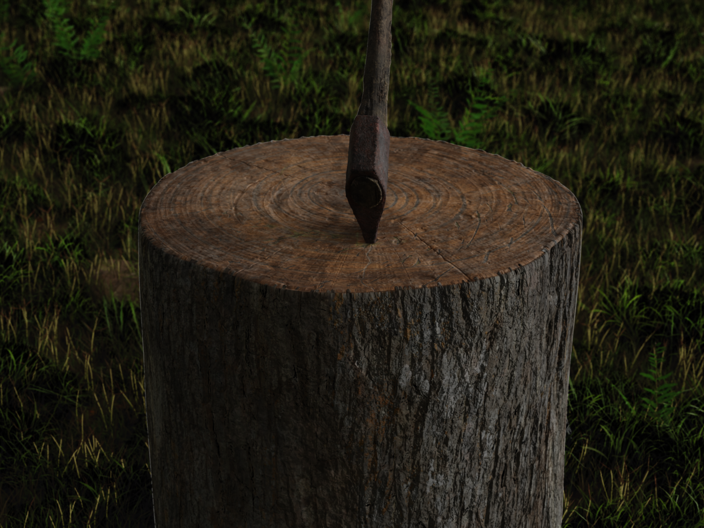 Axe old rusty 3D model