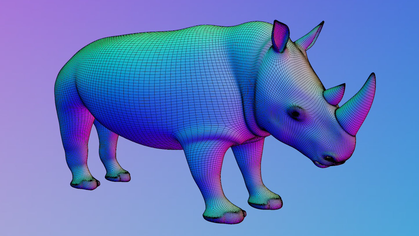 Rhino muddy 3D model