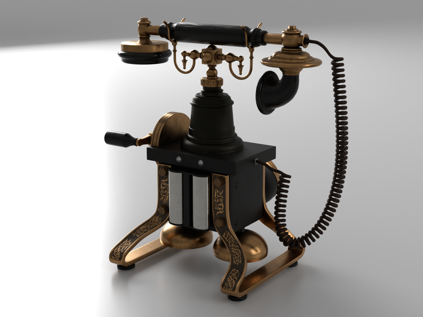 Antique rotary phone 3D model