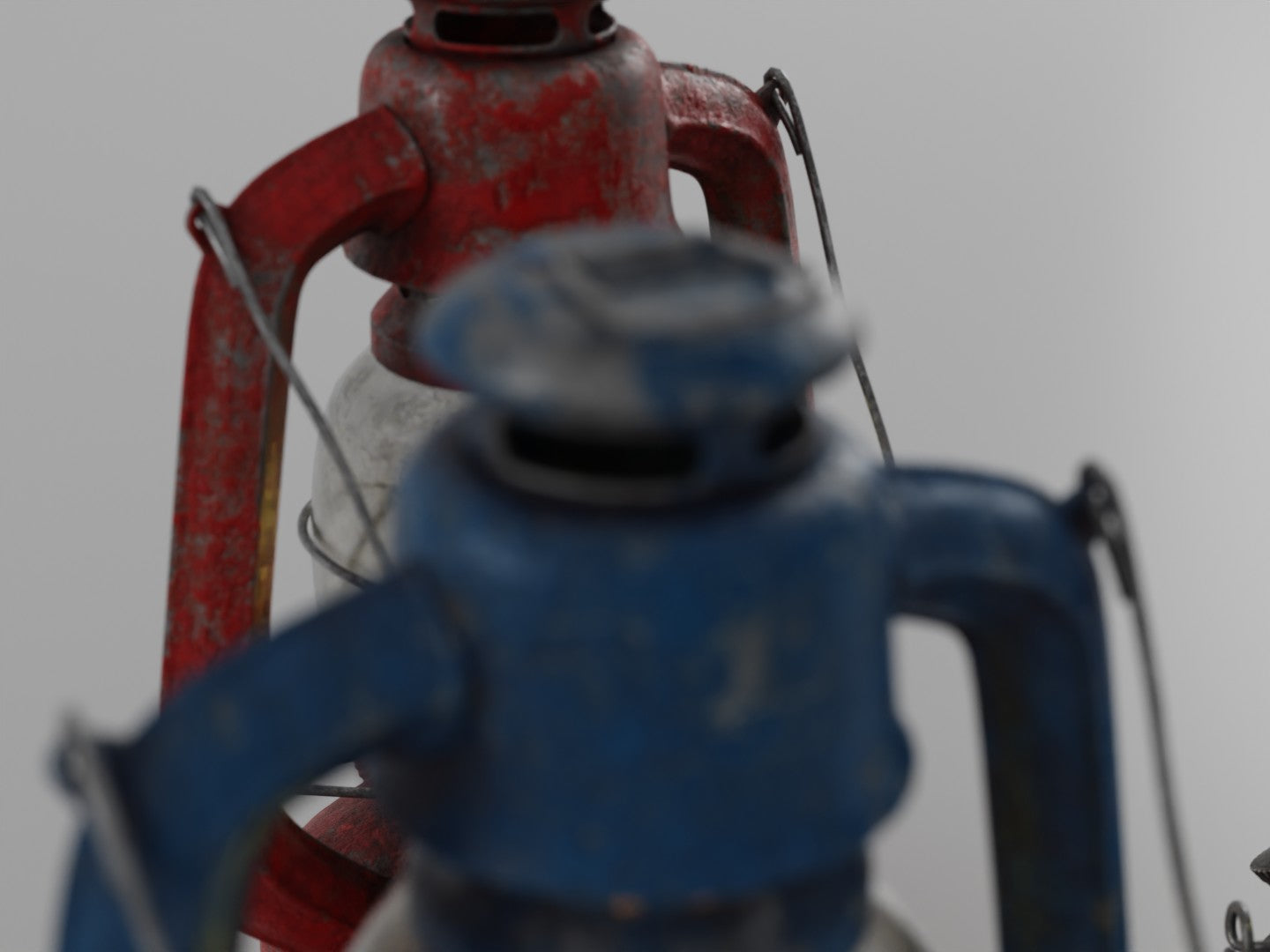 Oil lamp set 3D model