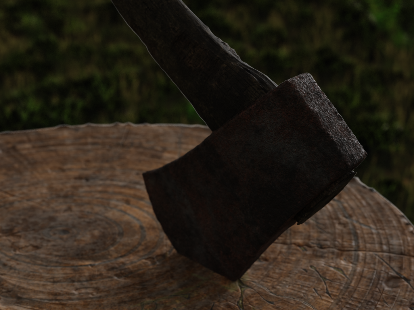 Axe old rusty 3D model