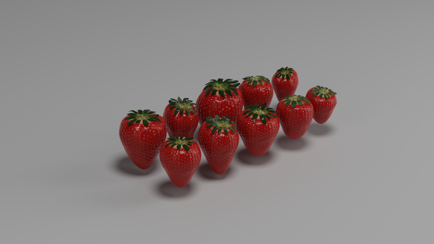Bowl with Strawberries 3D model