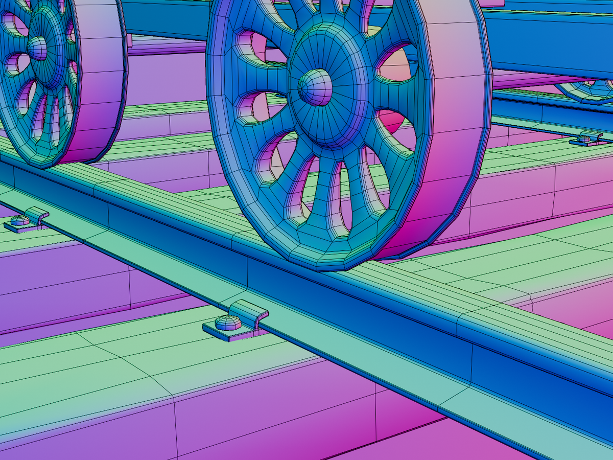 Handcar worn 3D model
