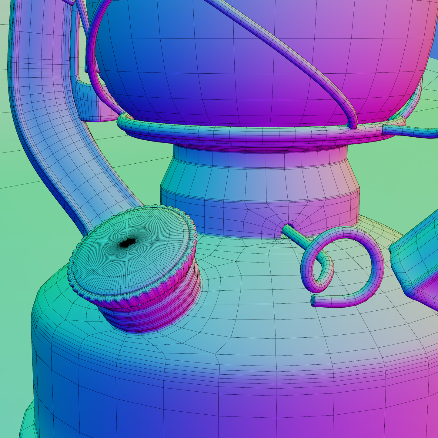 Oil lamp set 3D model