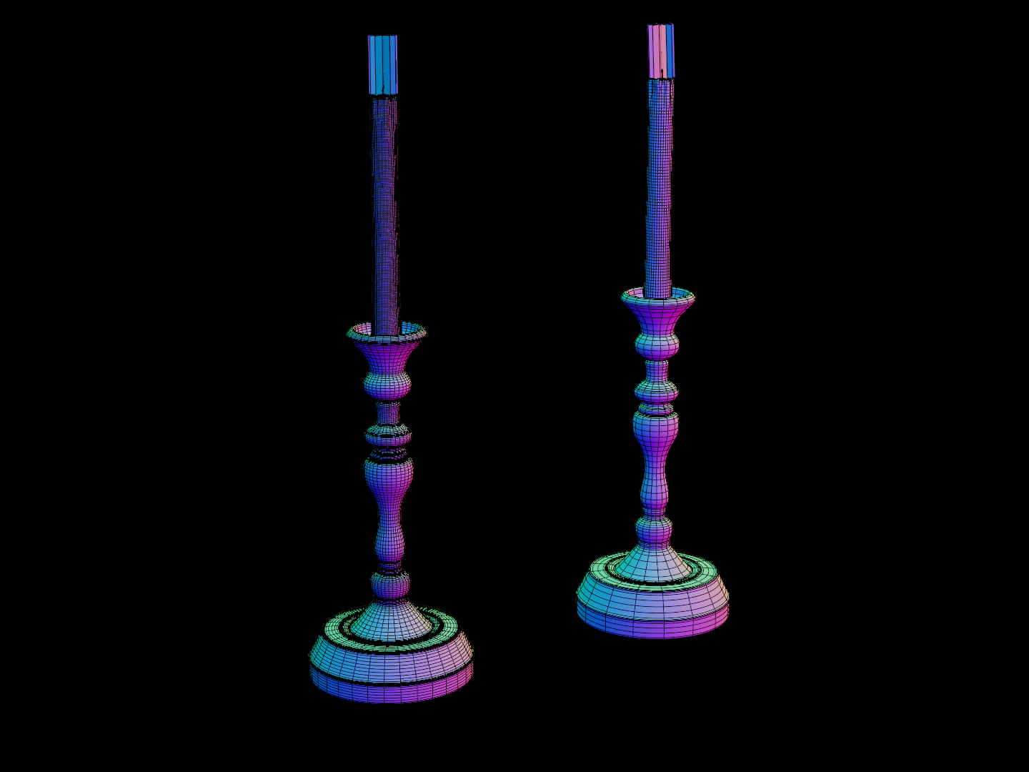 Old worn candlestick 3D model