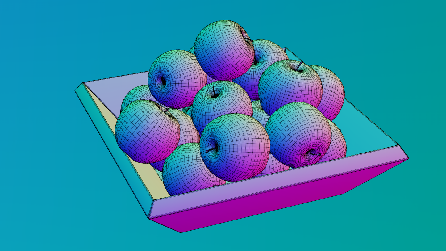 Fruit bowl apples 3D model